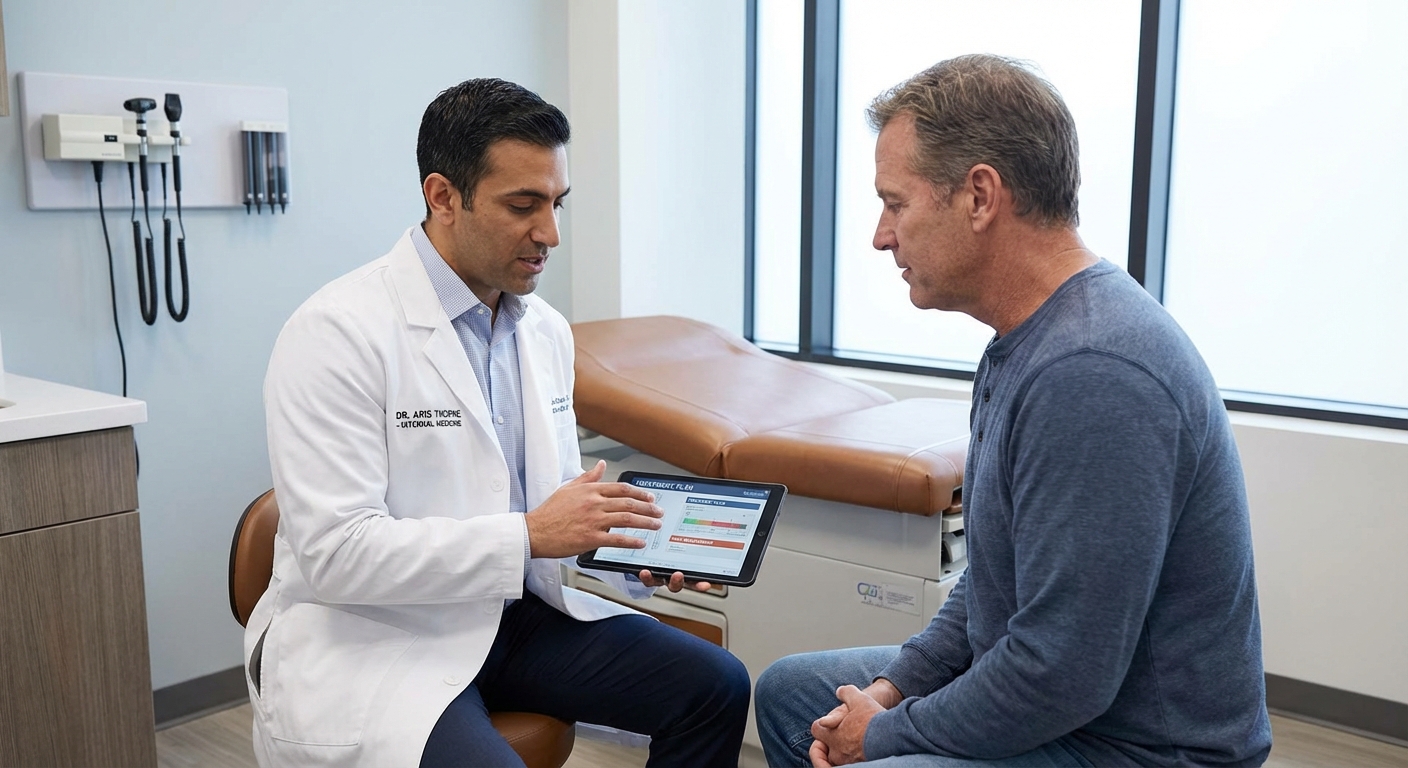 Doctor and patient consultation discussing pain management