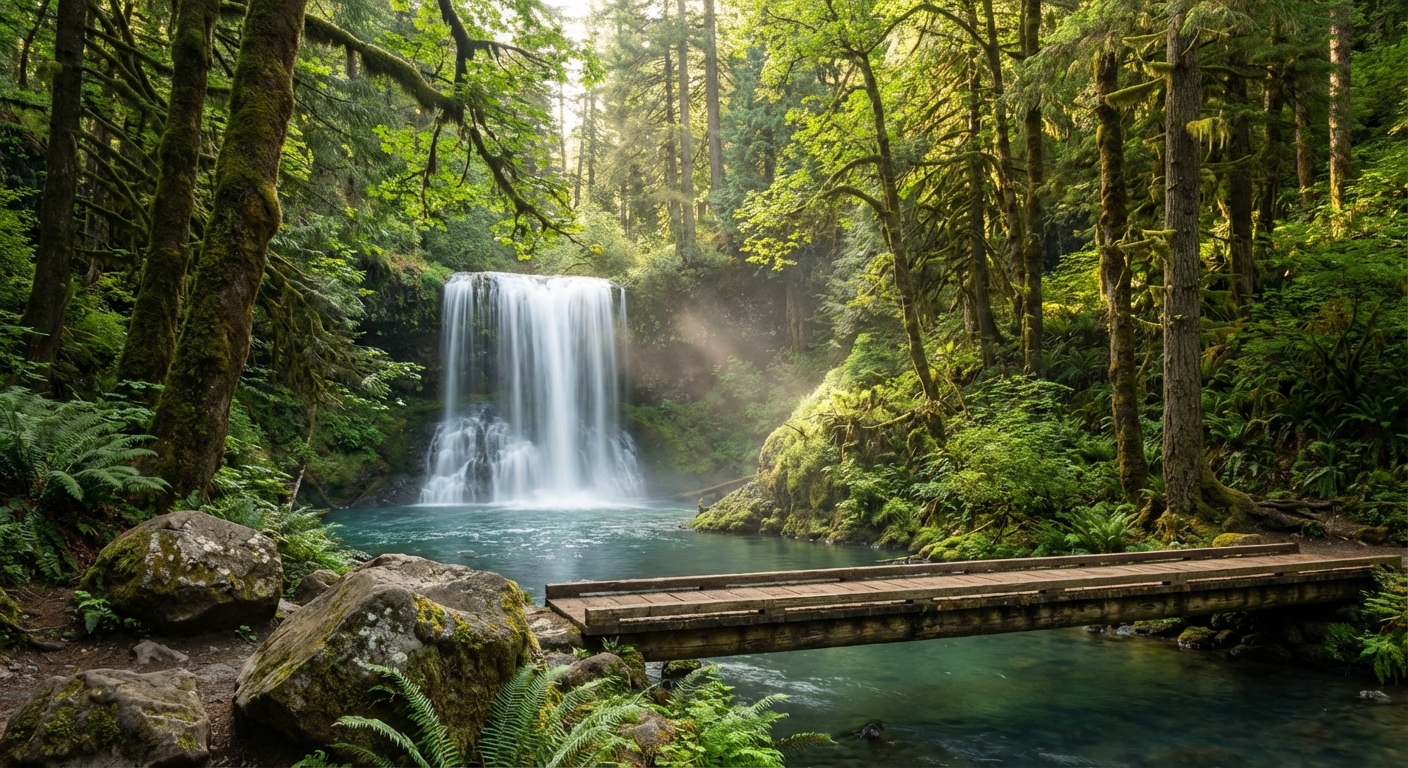 Forest Waterfall Serenity