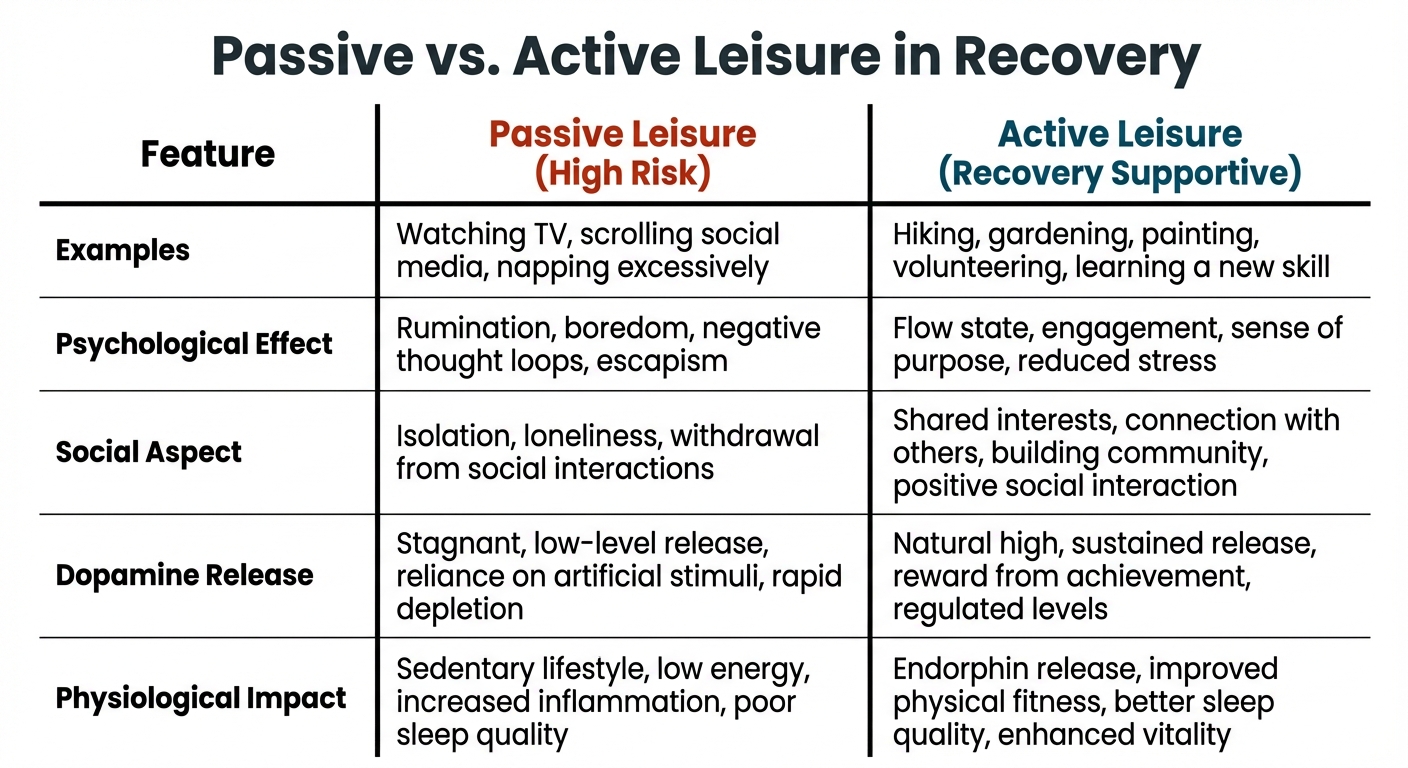 Passive vs. Active Leisure in Recovery