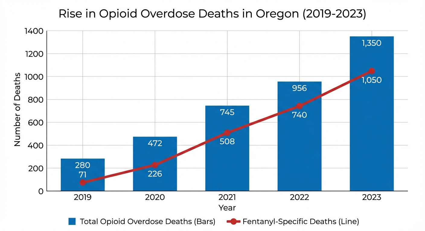 Rise in Opioid Overdose Deaths in Oregon (2019-2023)