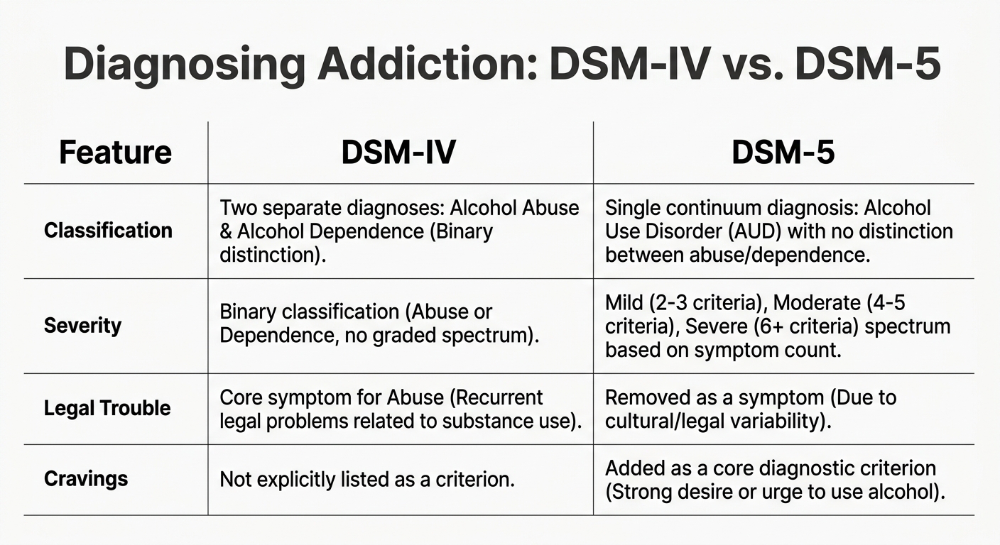 Diagnosing Addiction: DSM-IV vs. DSM-5