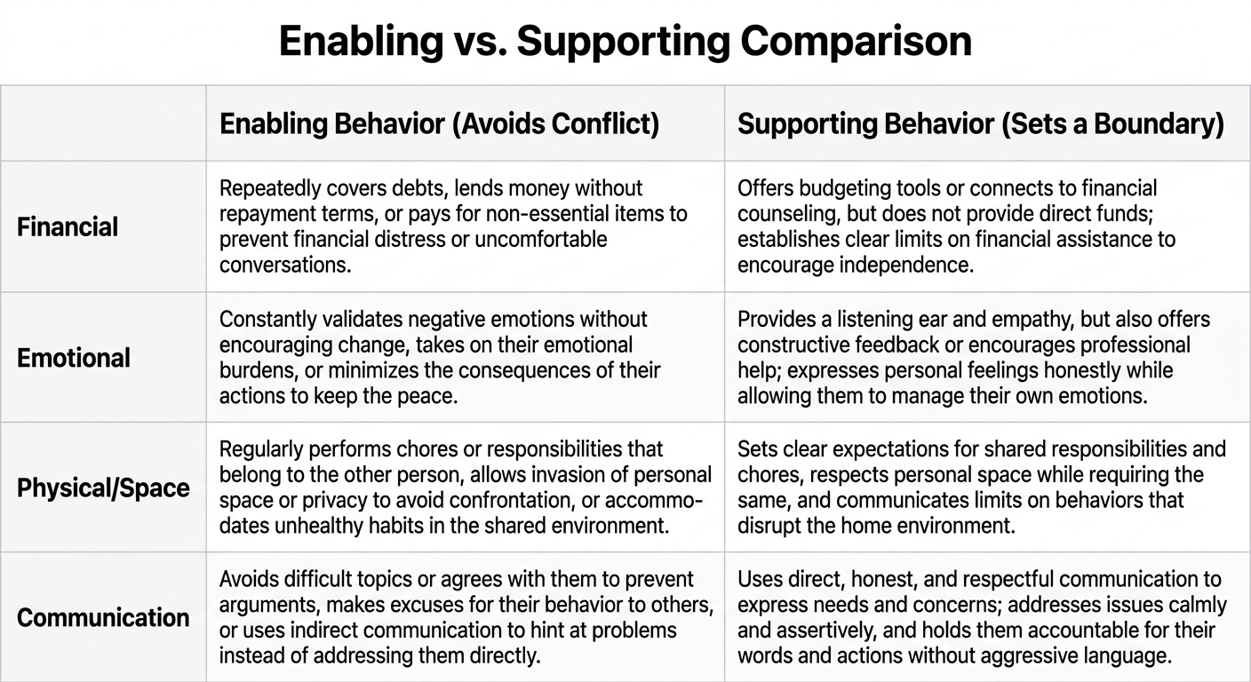 Enabling vs. Supporting Comparison